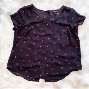 SALE!!!Torrid black and red blouse